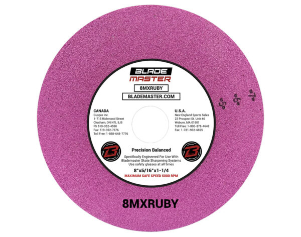 8" SKATE SHARPENING GRINDING WHEEL (RUBY RED)